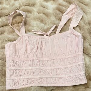 Aritzia | Babydoll Pink Sleeveless Ruched Top